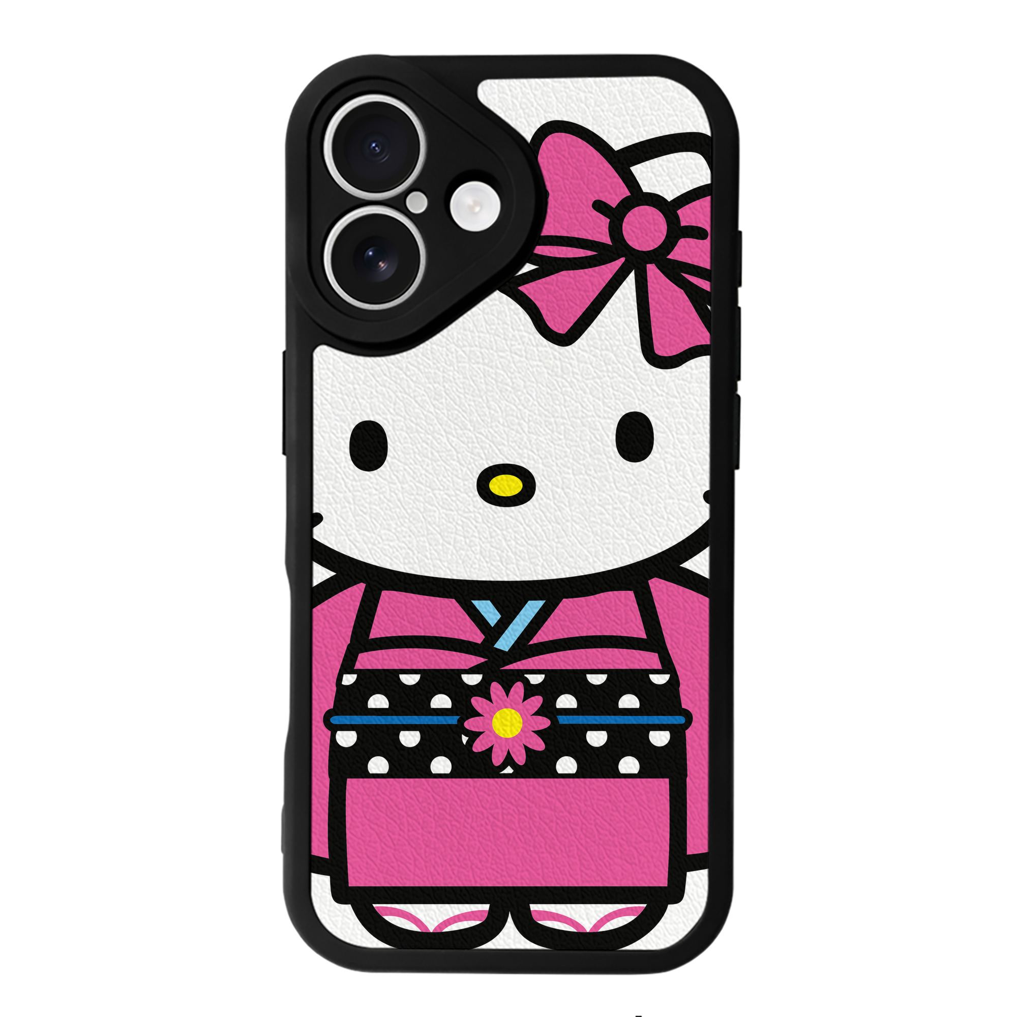 （画像用） Hello Kitty ハローキティ 【iPhone 16シリーズ対応】シリコンスマホケース（レザー調） 材質：シリコン